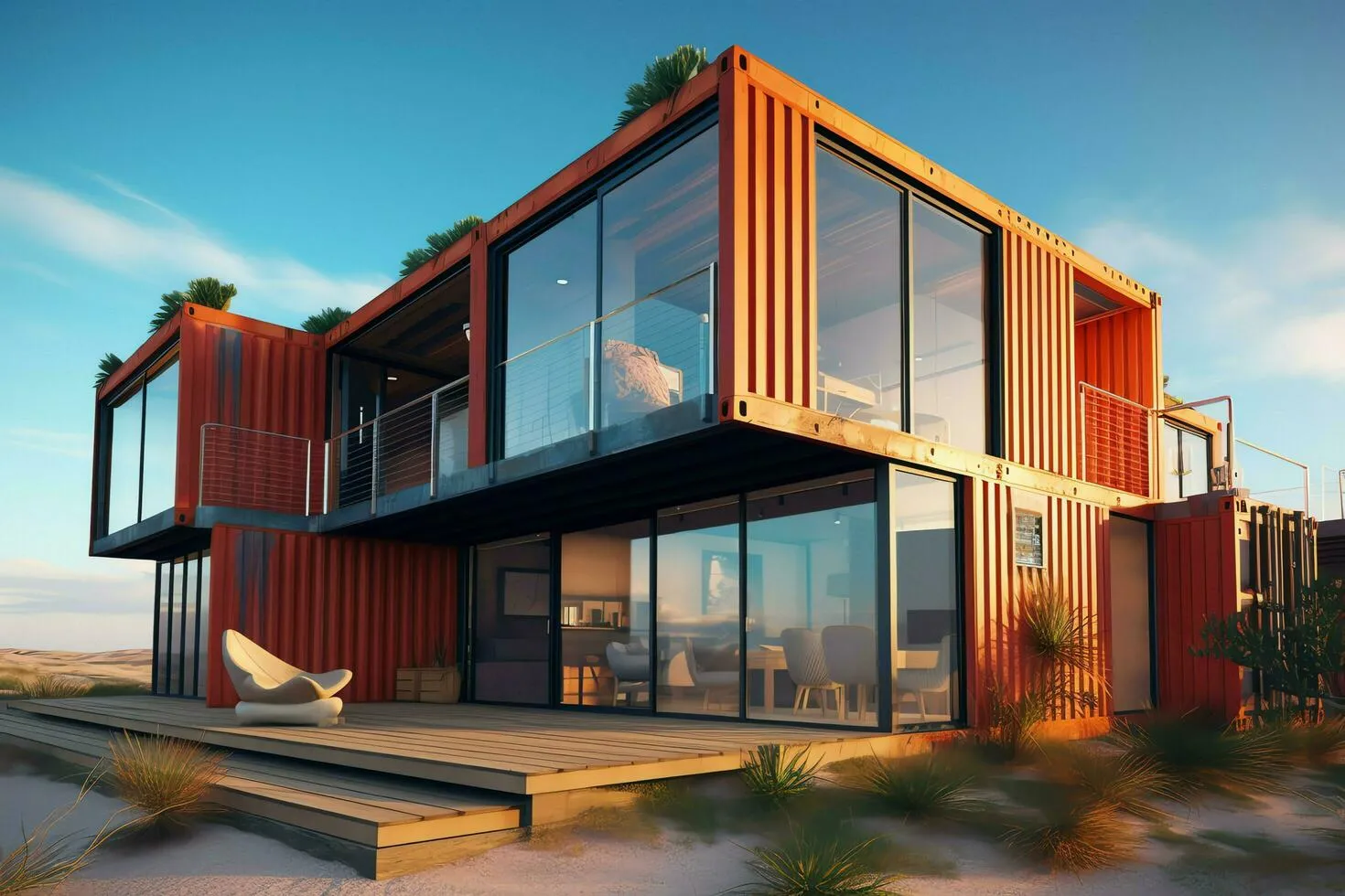 Exterior de una minicasa moderna